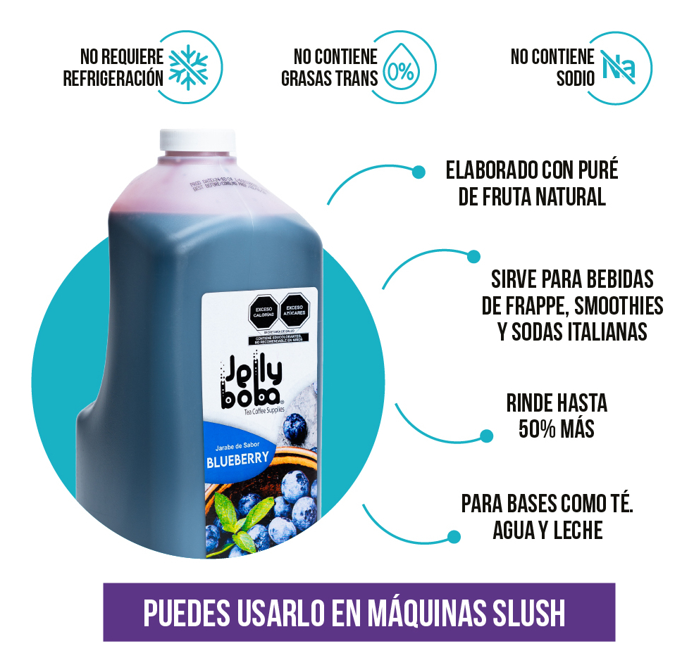 Bubbletea Jarabe Blueberry Jellyboba 1.8lt