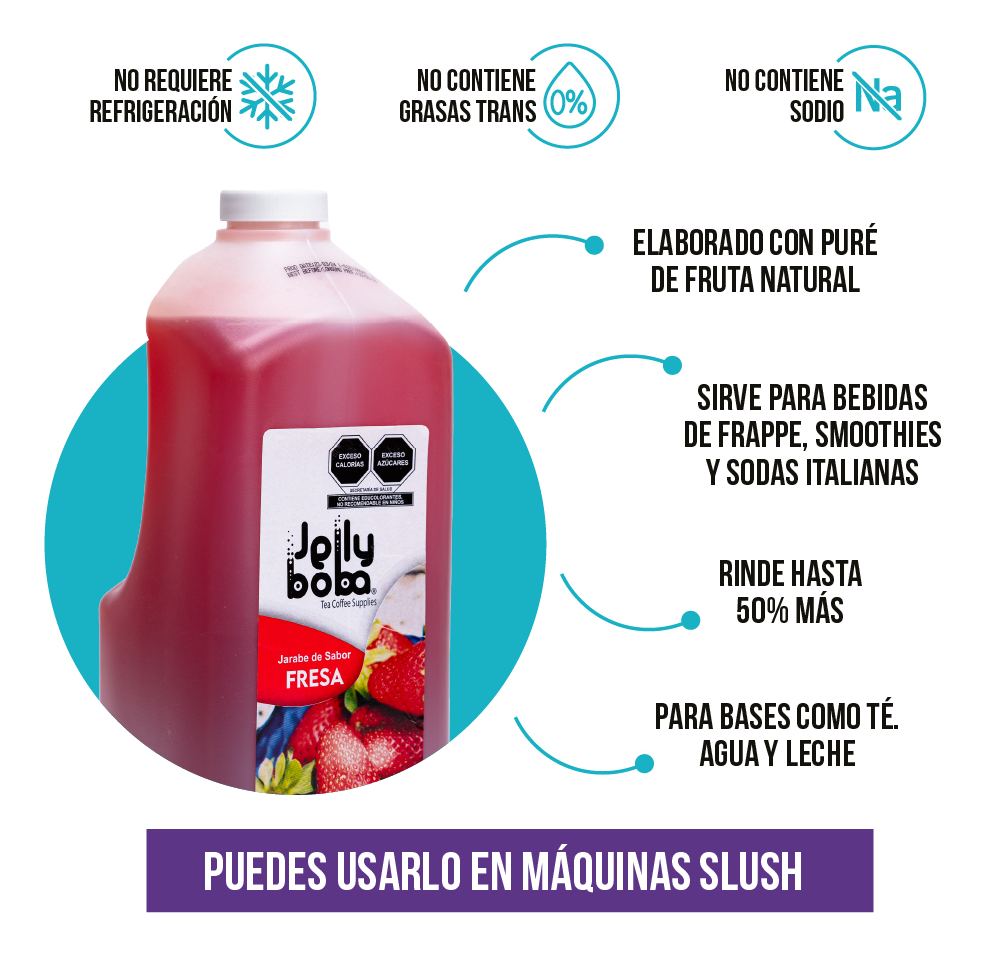 Bubbletea Jarabe Fresa Jellyboba 1.8lt