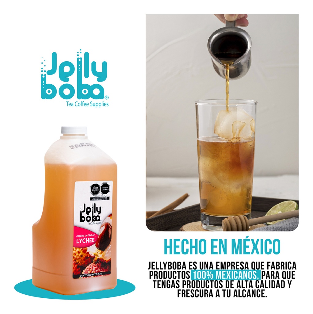 Bubbletea Jarabe Lichie Jellyboba Caja 4pz De 1.8lt