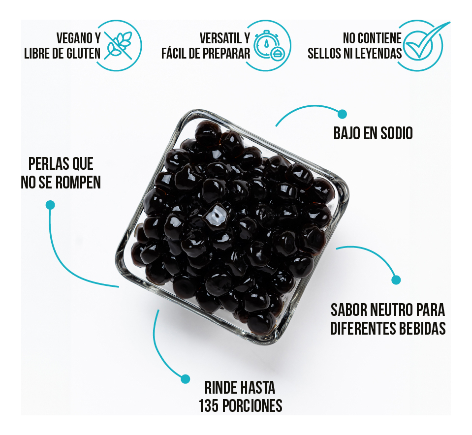 Perlas De Tapioca Negra Jellyboba Caja 16.2kg