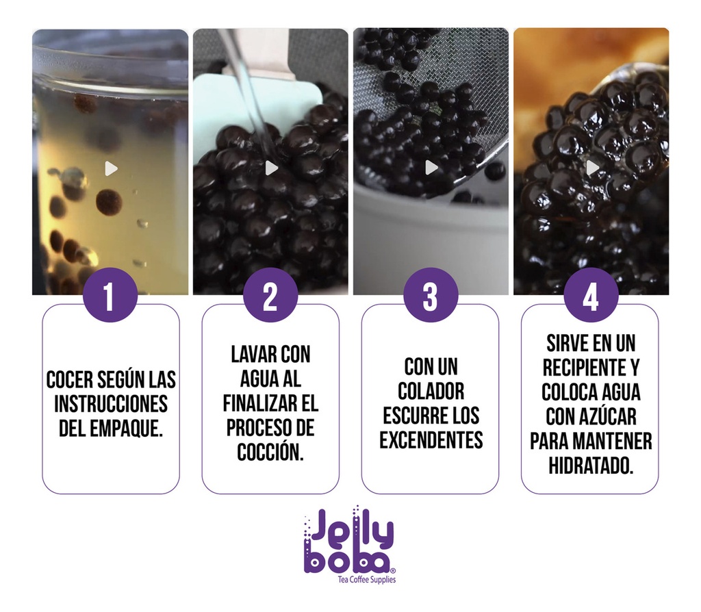 Perlas De Tapioca Negra Jellyboba Caja 16.2kg