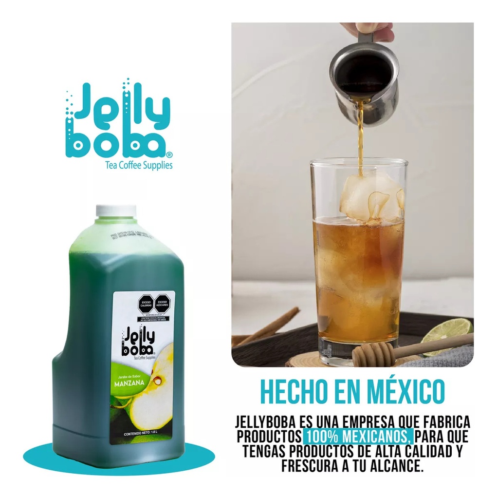 Jarabe Manzana Jellyboba Caja 4pz De 1lt