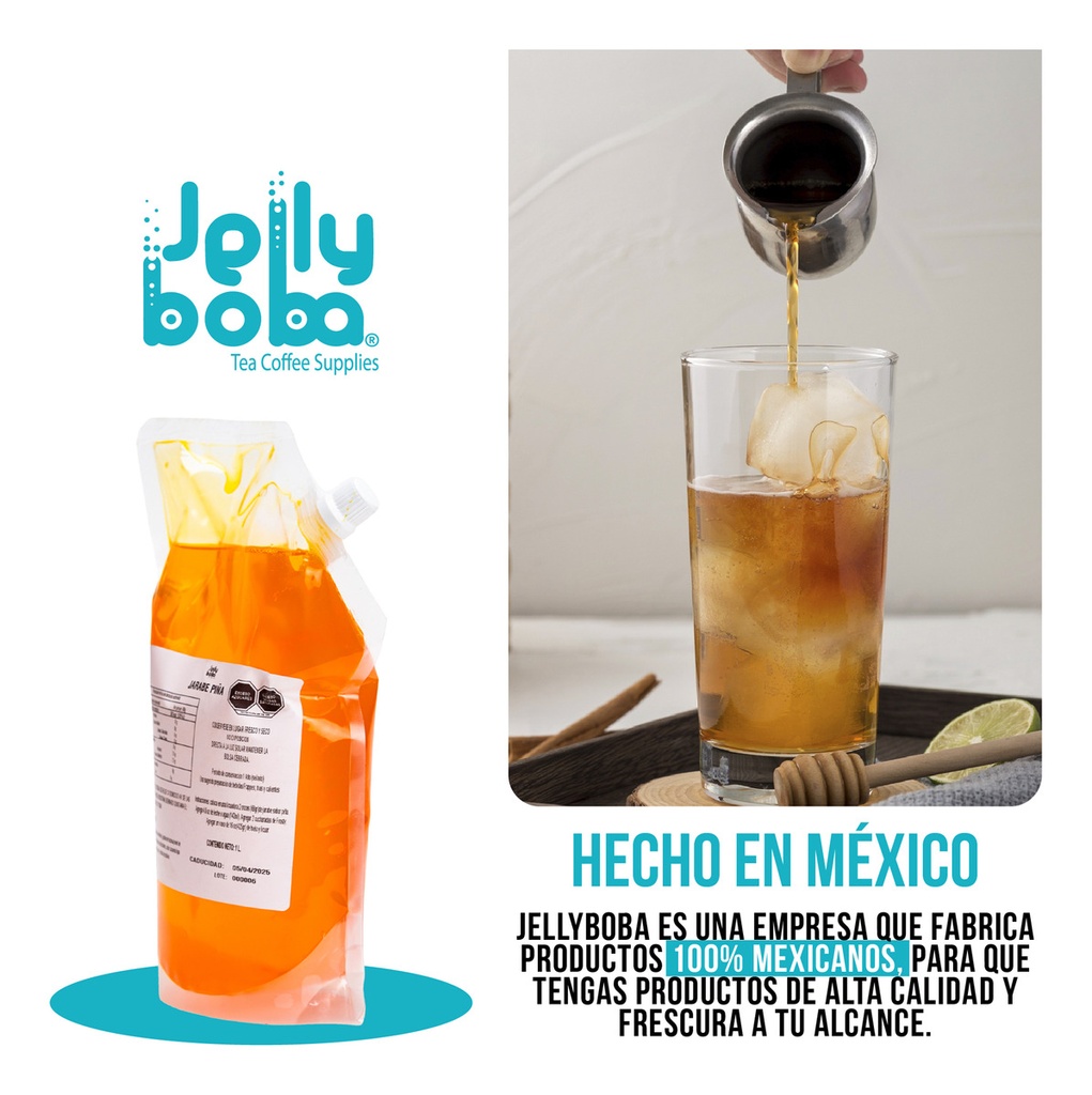 Bubbletea Jarabe Piña Jellyboba Caja 4pz De 1lt