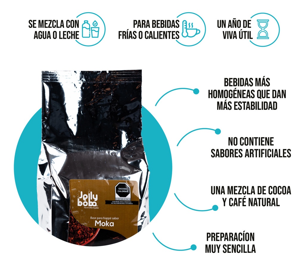 Moka En Polvo Jellyboba 1kg Bolsa