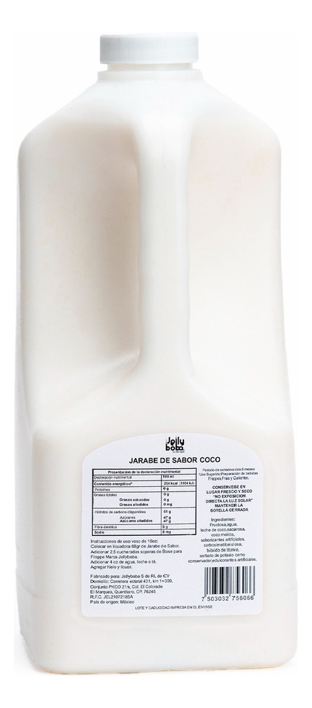 Bubbletea Jarabe Coco Jellyboba 1.8lt